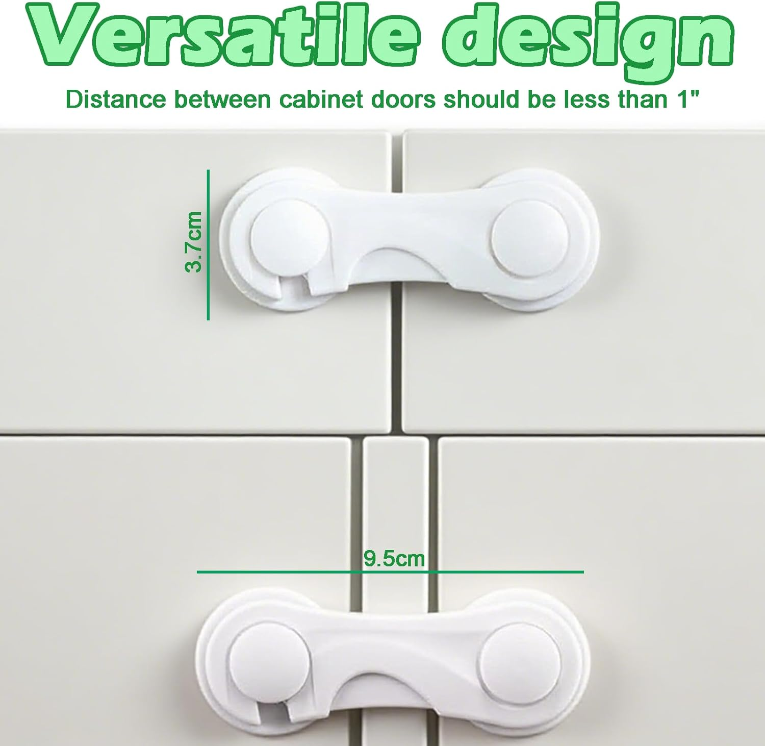 6 PCS Hrenvaxil Child Safety Locks - Child Locks for Cabinets and Drawers, Door Lock, No Drilling for Cabinet Doors, Pantry, Closet, Wardrobe, Cupboard Locks image number 4