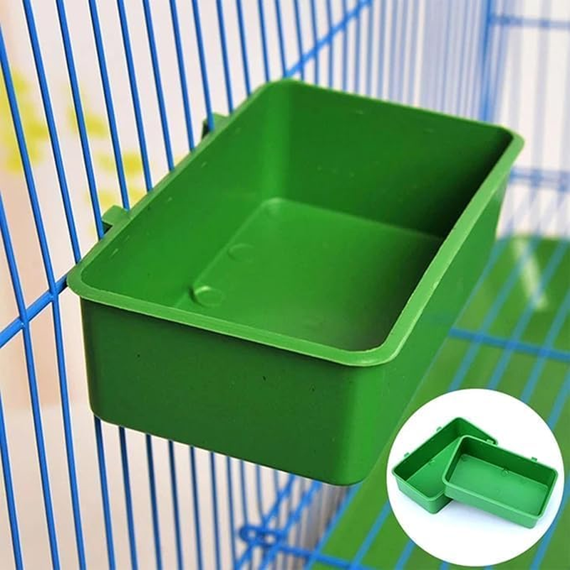 2 PCS Cage Bird Bathtub - ABS Bird Bathtub, Parrot Bathtub | Birdba Spot with 2 Side Hooks, Hanging Bird Bath Cube Bird Bathtub Multi-Purpose Parakeet Shower Box for Small and Medium Size image number 2
