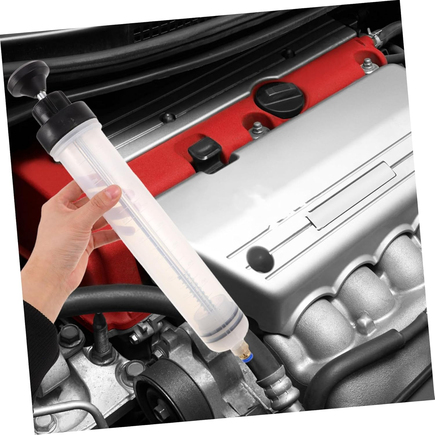 COMPUKAS Oil Automotive Fluid Extractor and Fill Pump Manual Brake Fluid Extractor Hose Oil Change Tools Transfer Pump Car Maintenance Kit image number 4