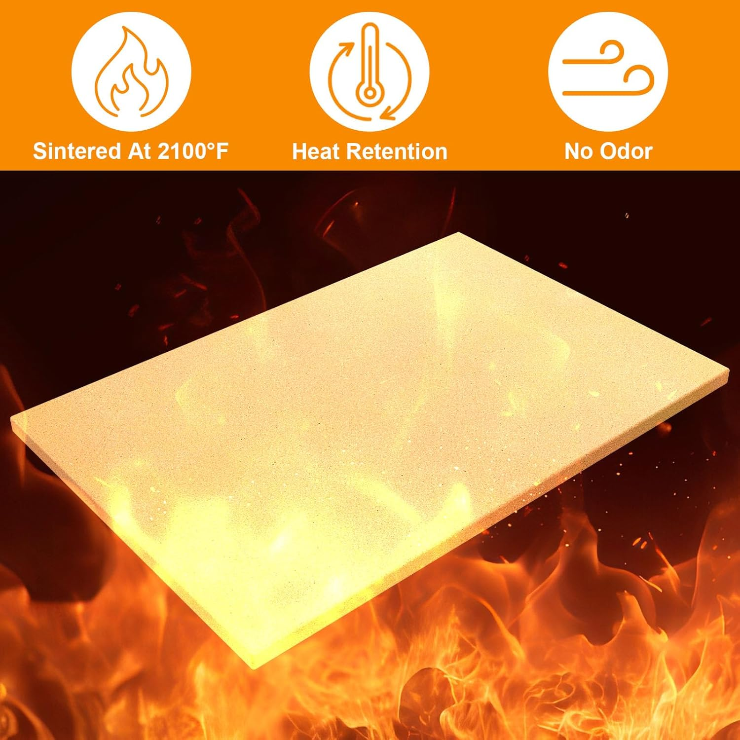Extra Large Pizza Stone for Oven Baking, BBQ Grilling, 20" X 13.5" Rectangular Baking Stone Oven Bread Pan for Baking Bread, Universal High Temperature Cordierite BBQ Cooking Stone for Pellet Grill image number 1