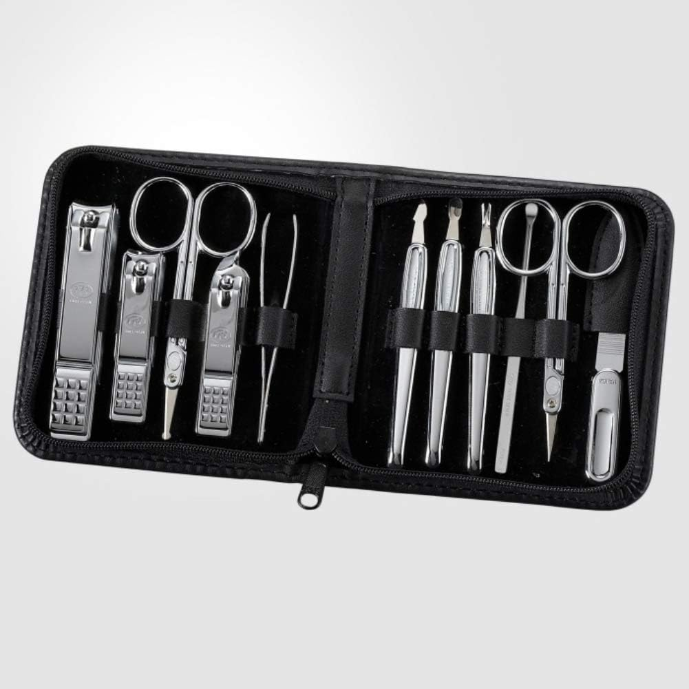 World No. 1, Three Seven 777 Travel Manicure Pedicure Grooming Kit Set (Total 11 PC, Model: Ts-810G),Personal Nail Care, Stainless Steel- Made in Korea, since 1975