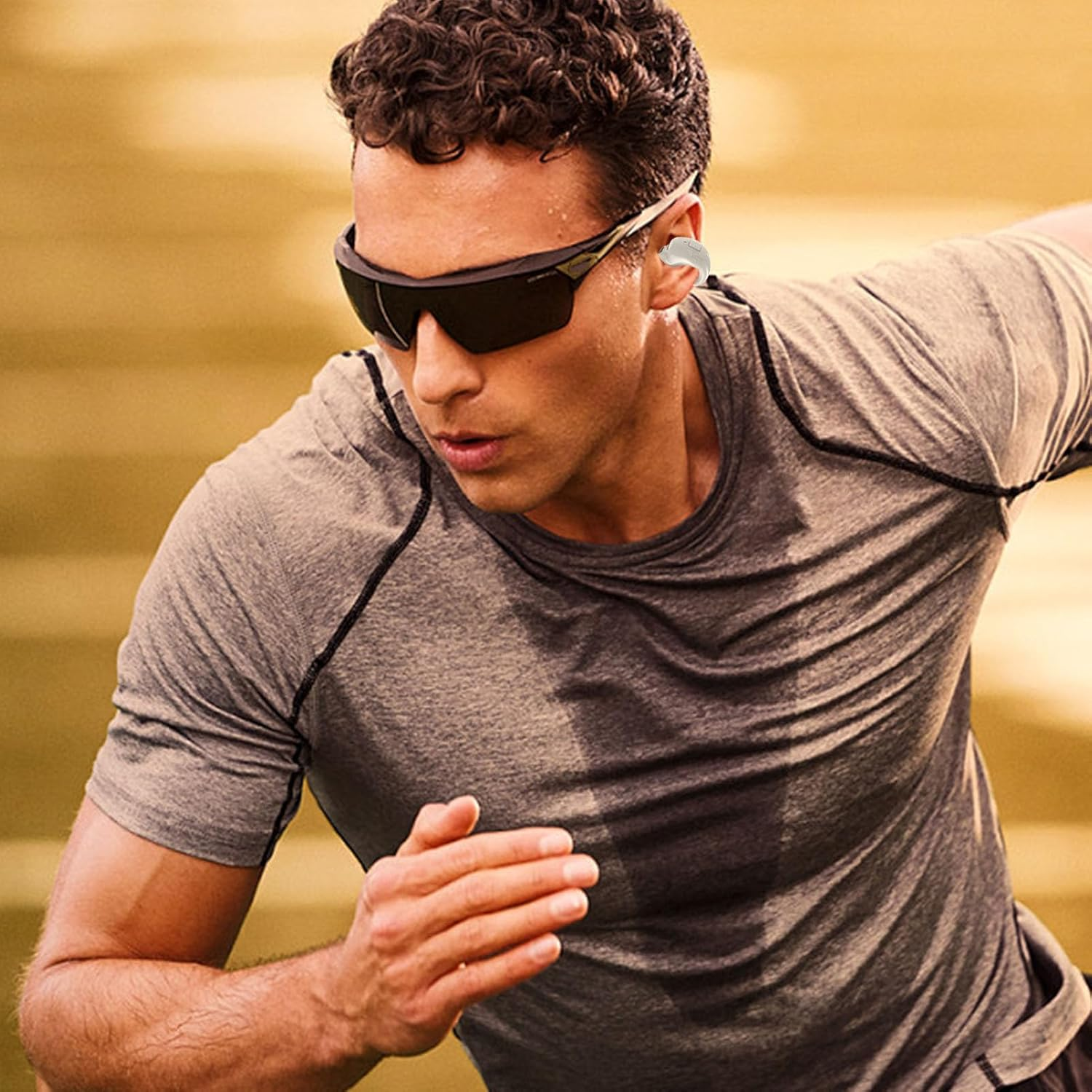 Bone Conduction Earbuds - Bone Conduction Earphones, Wireless Open Design | Sweat Proof Audio Equipment, Light Sport Carilty, Adjustemen Music Player image number 1