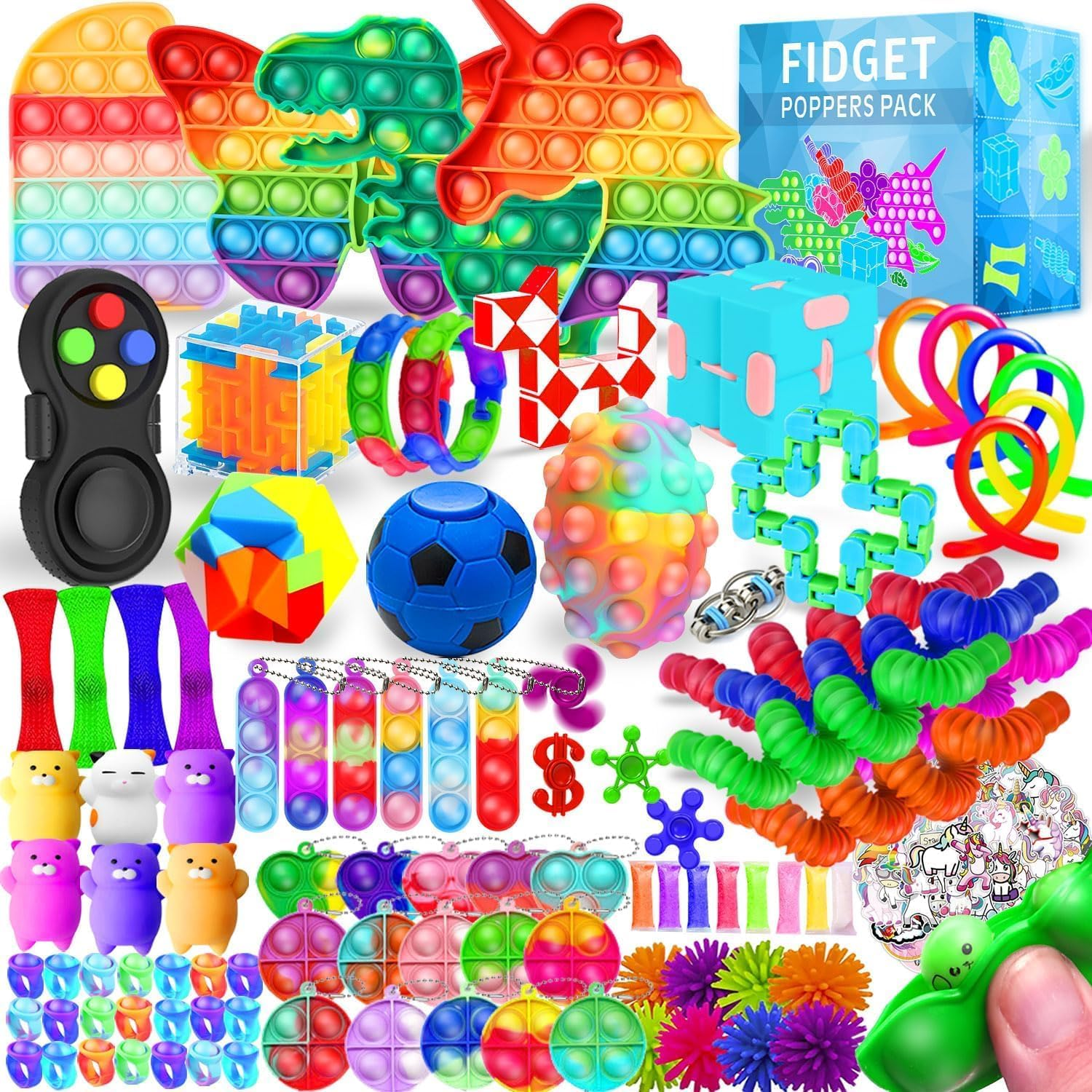 Fidget Toys, 75 Pack Fidgets Set Stocking Stuffers for Kids Party Favors Autism Sensory Toy Bulk Adults Kids Boys Girls Teens Stress Autistic ADHD Anxiety Carnival Treasure Classroom Prizes image number 2