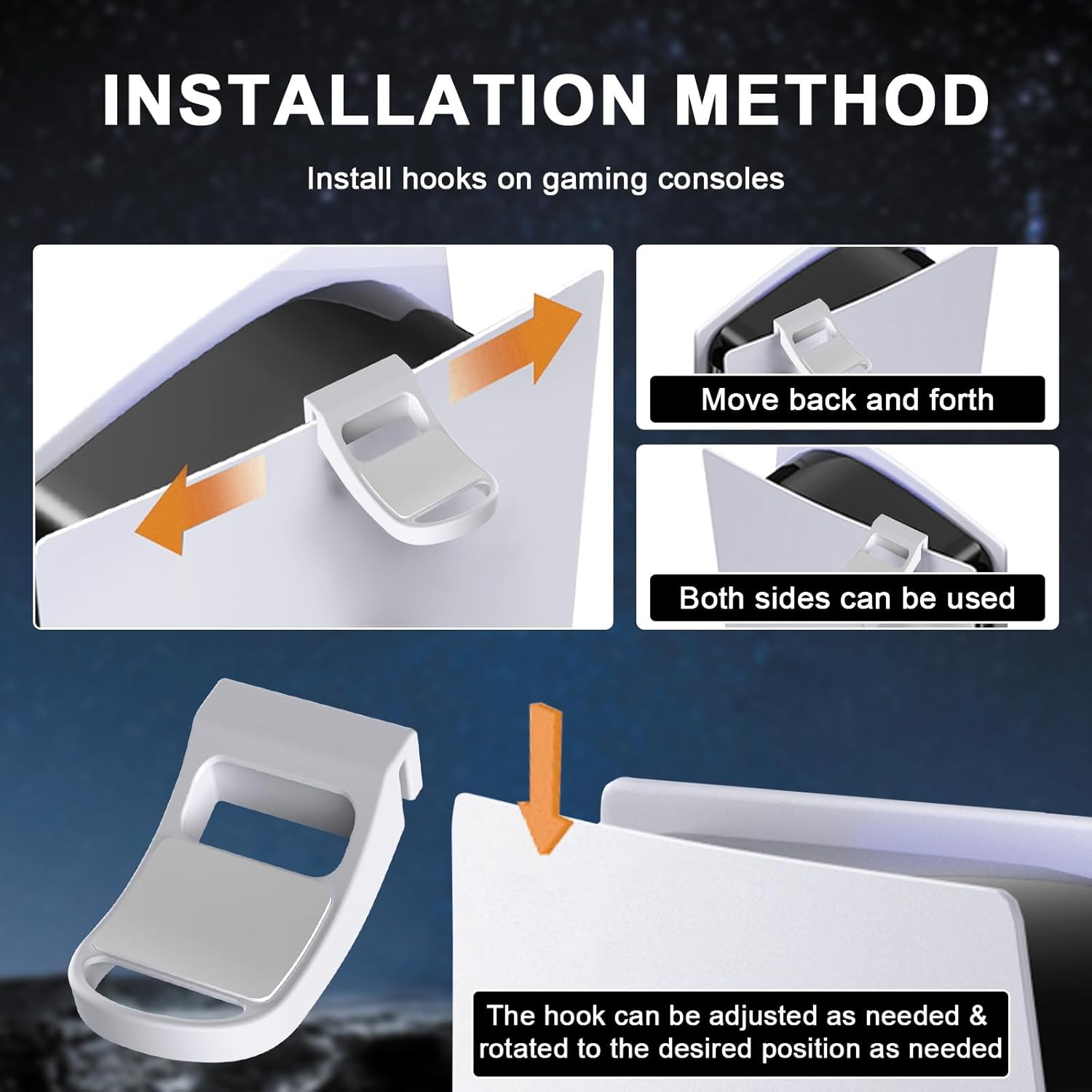 Controller Holder for PS5, Gaming Controller Stand - Universal Headset & Hanger for Ps5/Slim/Pro Consoles, Minimalist Design with Secure Fit, Compatible with Xbox & Switch Pro (White) image number 3