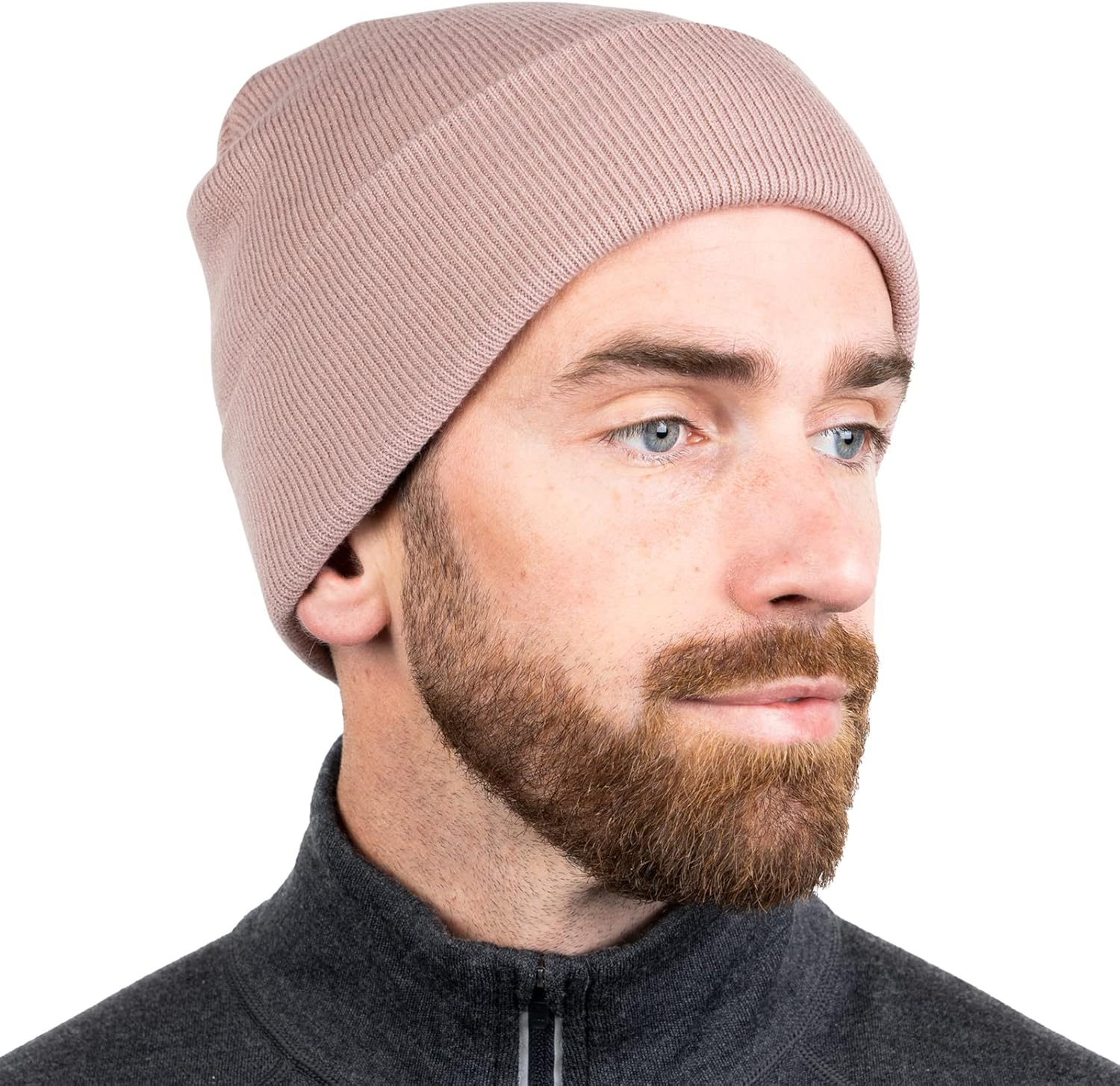 MERIWOOL Beanie for Men and Women - Merino Wool Blend Ribbed Knit Winter Hat image number 3