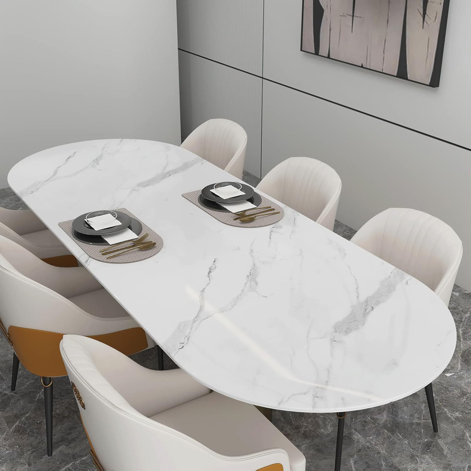 40Cmx3M White Marble Peel and Stick Wallpaper 3D Faux Granite Glossy Contact Paper Self Adhesive Removable Waterproof Kitchen Vinyl Wrap for Cabinets Modern Stick on Wallpaper Furniture Countertop DIY image number 6