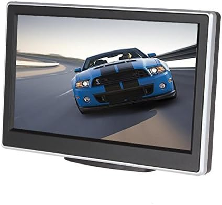 BW 5 Inch HD TFT LCD Car Monitor with Two Video Input, High -Resolution 800*480 Car Rearview Reversing Parking Monitor and Full Color LCD Backlight Display for Car Rear View Cameras/Car Dvd/Vcd/Gps/Other Video Equipment image number 1