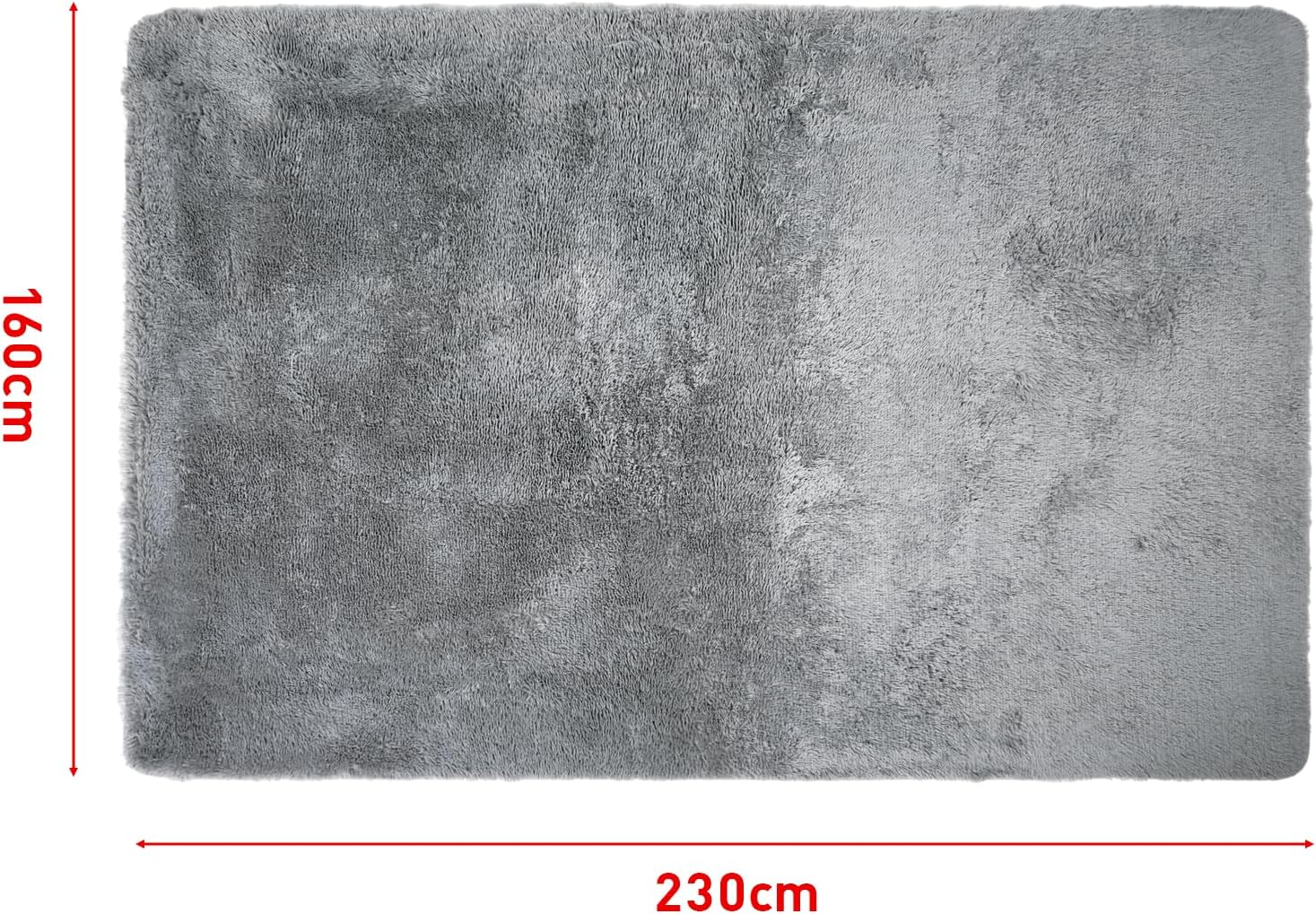 Large Fluffy Area Rugs, Soft Shaggy Rugs Carpets for Living Room Bedroom Dining, 160 X 230Cm Indoor Modern Non Slip Chair Mat Home Decor Carpet Floor Mat, Silver Grey