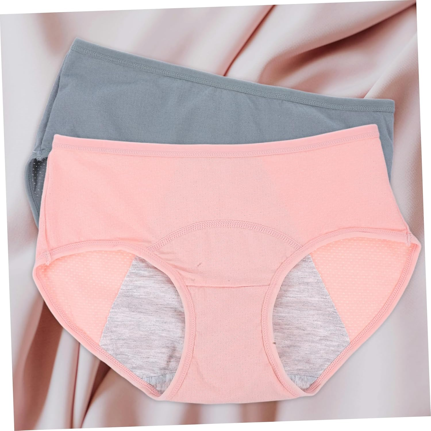4Pcs Women'S Period Underwear Cotton Heavy Flow Leak Panties for Menstrual Days Comfortable Middle Waisted Briefs image number 4