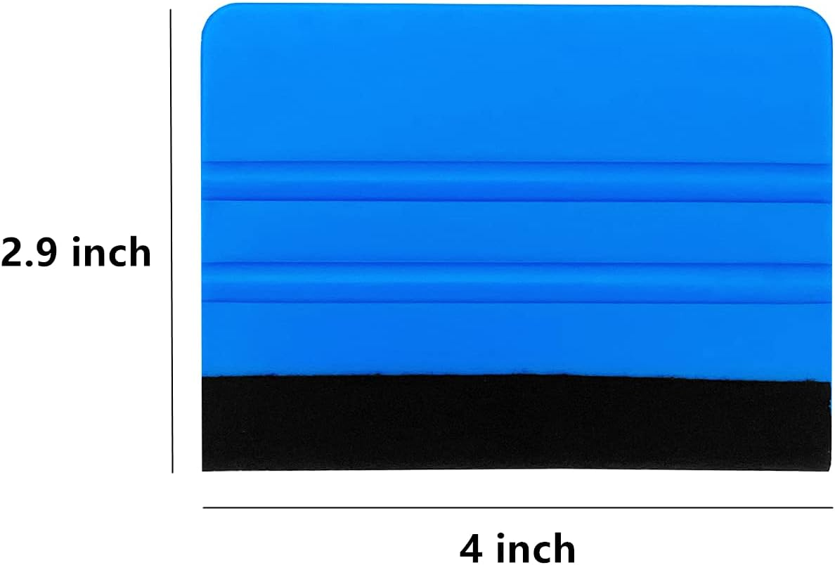 Ccyanzi 4Inch Vinyl Squeegee Tool Window Film Squeegee Decal Scraper Sign-Making Graphic Wallpaper Application, Felt Edge Protection Prevents Scratches - 10Piece Blue image number 2