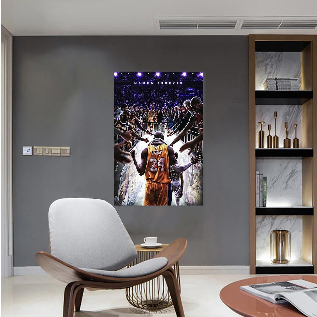 Kobe Canvas Wall Art Poster Kobe Gigi Legendary Basketball Player Posters Inspirational Sports Superstar Oil Painting Modern Room Aesthetic Wall Decor for Home Gym Bedroom Dorm 12X18 Inch Unframed image number 3