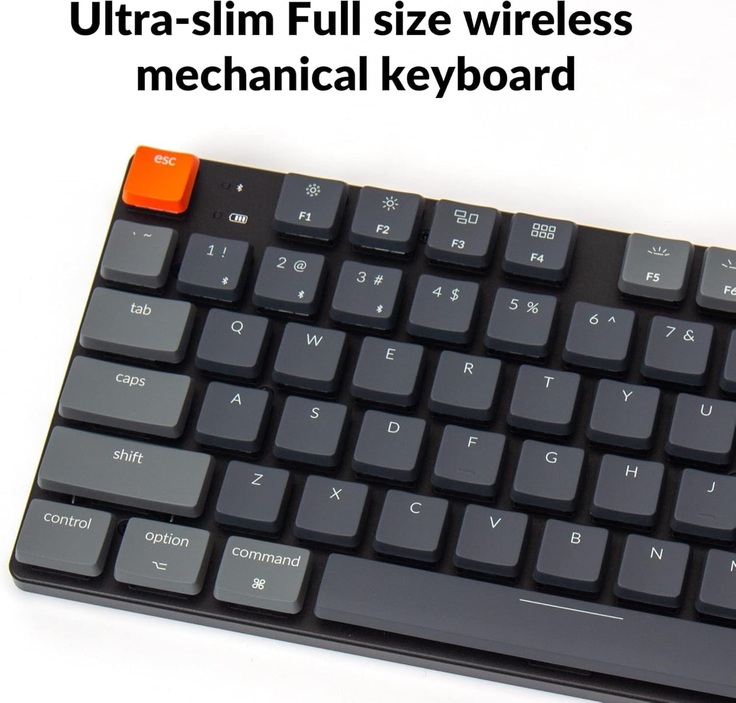 Keychron K5 SE Ultra-Slim Full Size 104 Keys Wireless Bluetooth/Wired USB Mechanical Keyboard with Hot-Swappable Low-Profile Optical Brown Switch, RGB Backlight Computer Keyboard for Mac and Windows - Low-Profile Optical Mint Switch image number 6