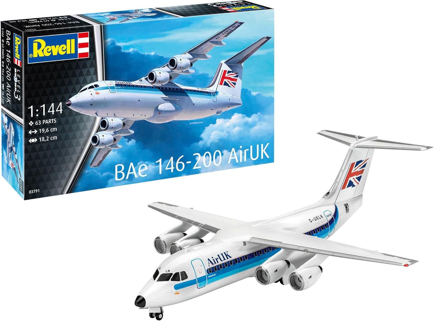 Revell 03791 Bae 146 (RJ85) Aircraft 1:144 Scale Unbuilt/Unpainted Plastic Model Kit, Molded Colour image number 6