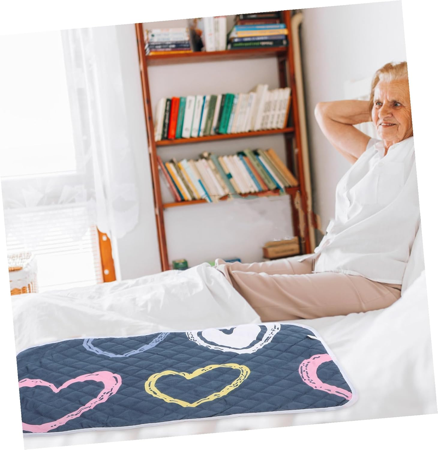 Minkissy Breathable Incontinence Bed Pad for Elderly and Mobility-Impaired Reusable Cotton EVA Cushion with Non-Slip Bottom Washable Protective Pad for Urine Stains and Physiological Period image number 1