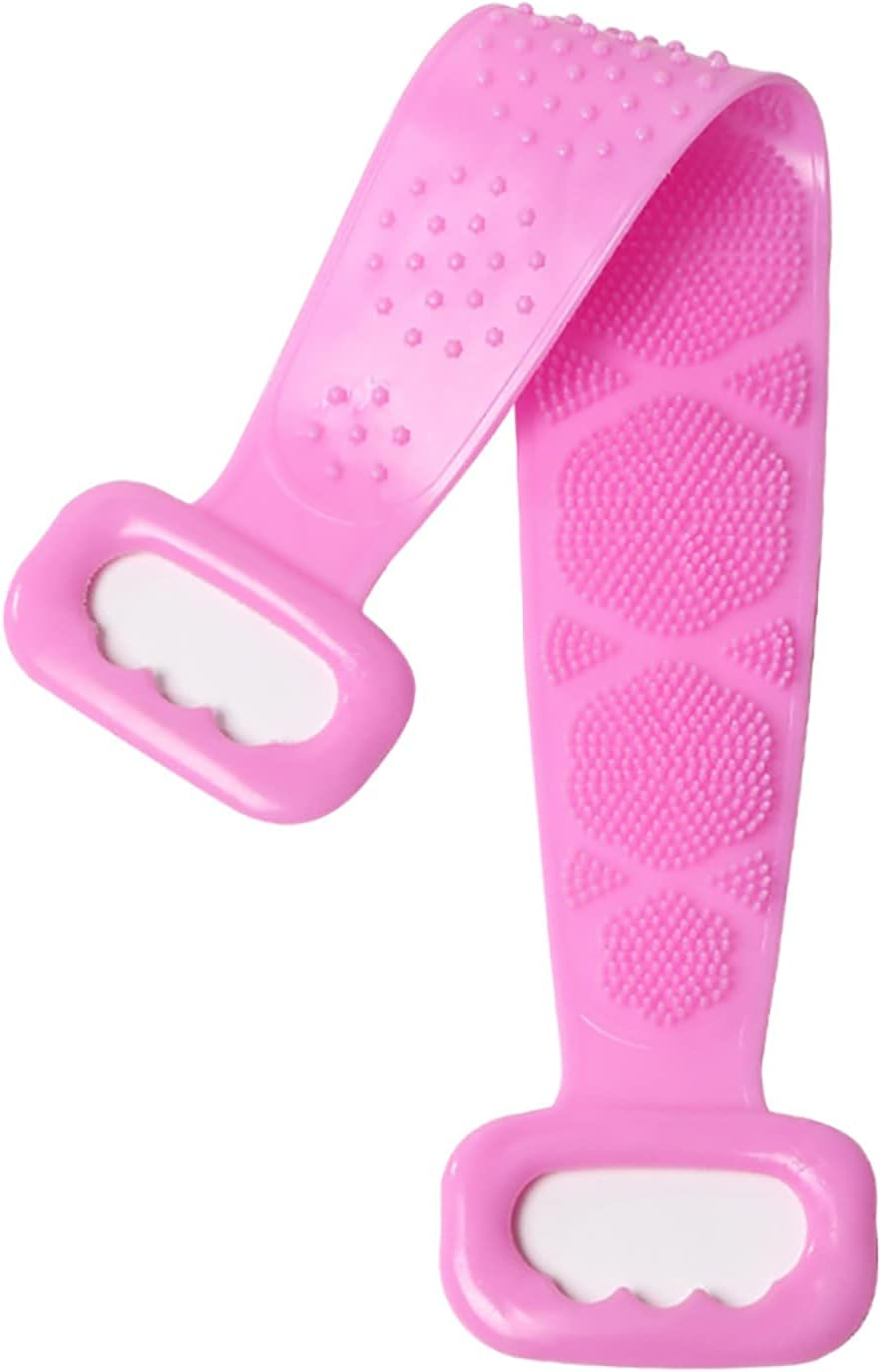 Silicone Bath Brush Exfoliating Long Silicone Body Back Frosted Brush Easy to Clean Silicone Double Back Scrub(Size:50Pcs,Color:Pink) image number 4