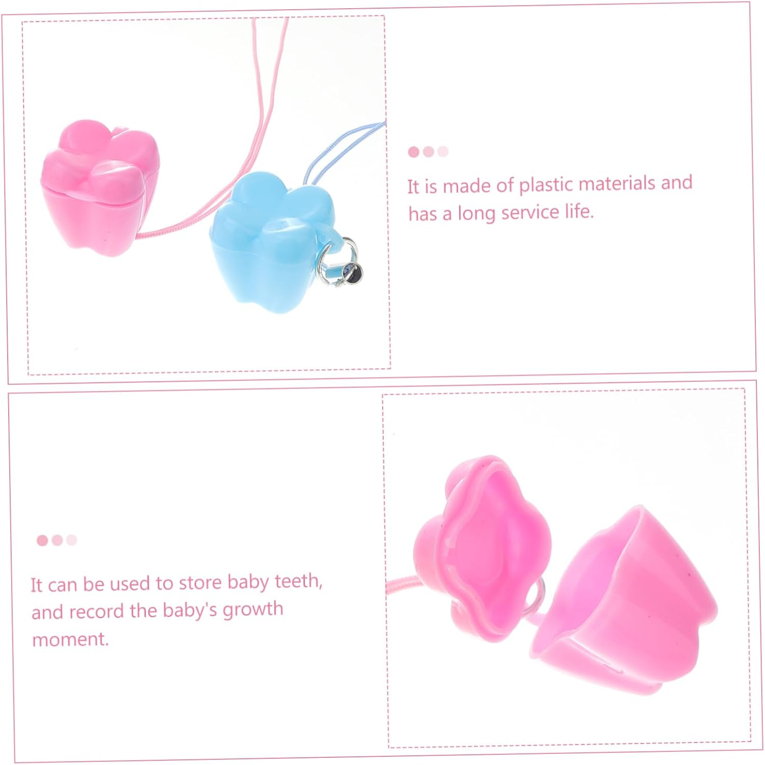 YARNOW 50Pcs Boy Girl'S Dental Box Teeth Organizer Box for Keepsake Teeth Storage Lovely Storage for Keeper Saver Case for Newborn Keepsake Organizer Random