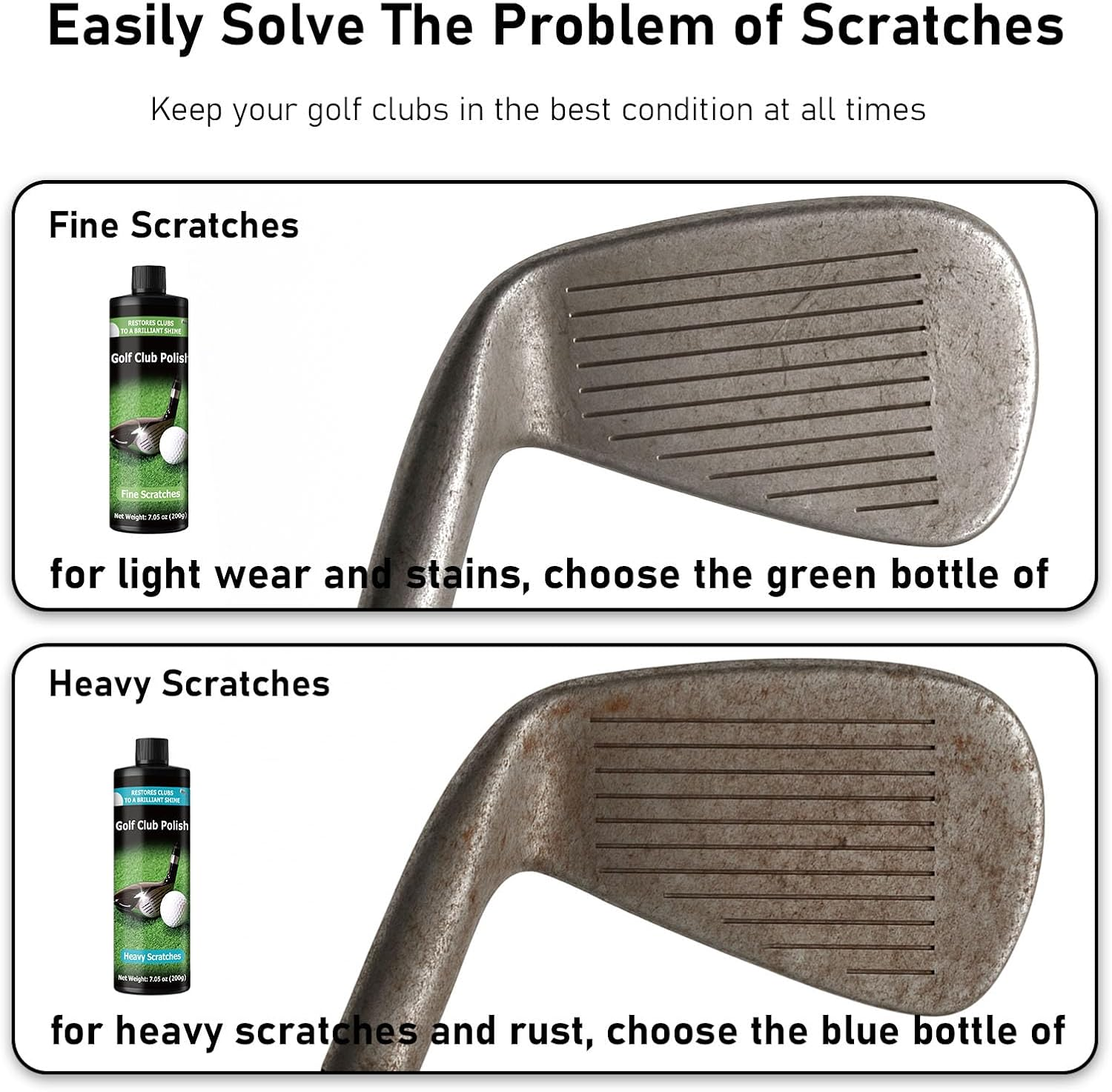 2 X200Ml Golf Club Polish, Cleaning, Polishing and Restoring Golf Clubs, Designed for Irons, Woods, Putters, Grips and Drivers image number 3