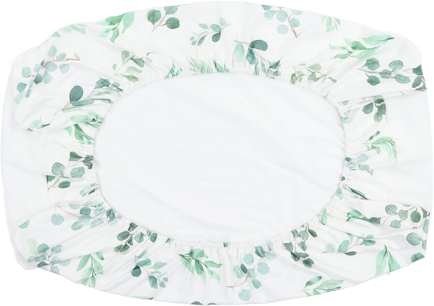 Diaper Change Table Sheets, Quick Dry Removable Comfortable Baby Changing Pad Cover Cotton Soft for Table (Green Leaves, White Plush) image number 5