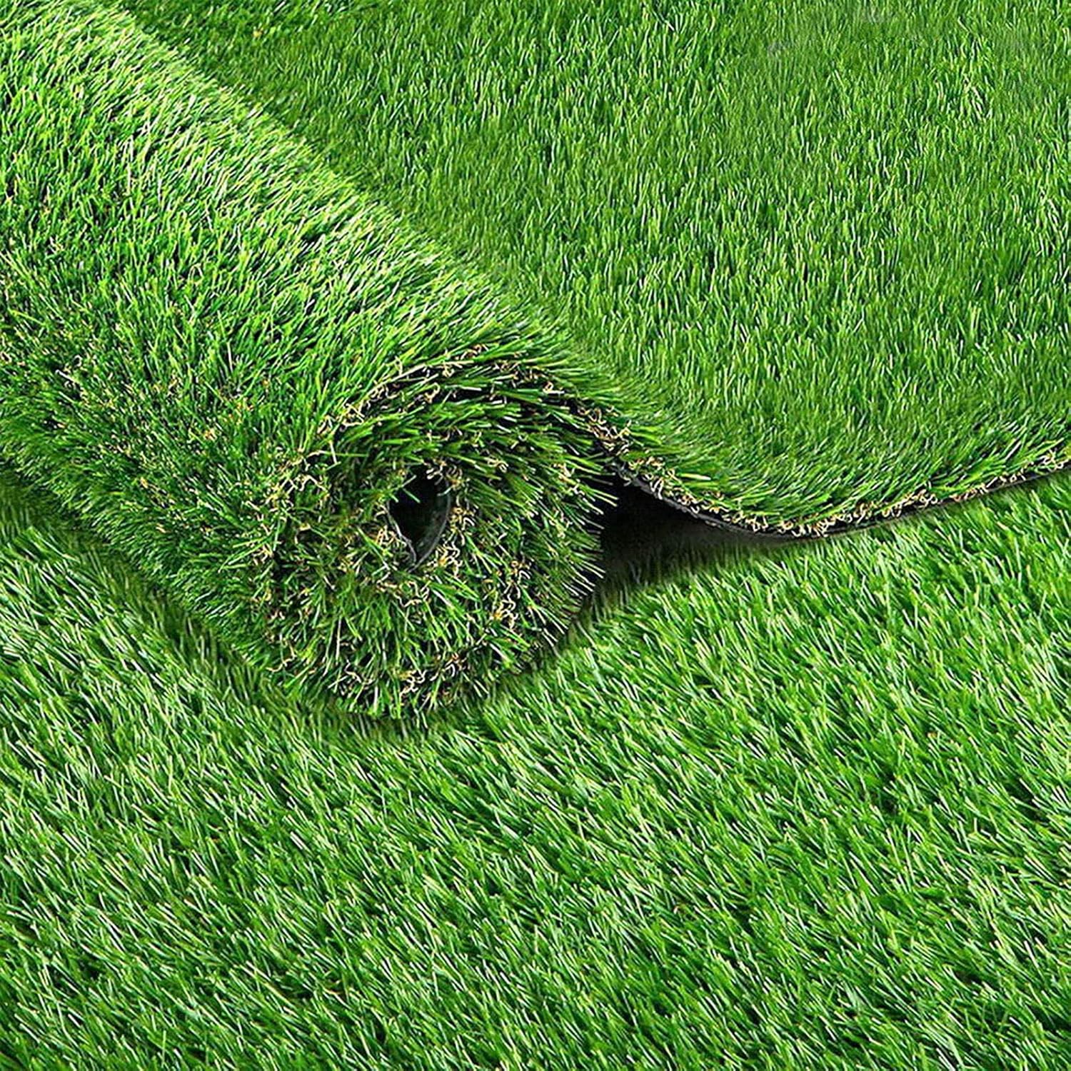Primeturf Artificial Grass 10SQM Roll 2X5M 20Mm Pile Height Synthetic Turf Mat Fake Plants Yarn Lawn, Home Decor Garden Backyard Patio Indoor Outdoor Wall, 4-Coloured Grasses UV Resistant image number 3