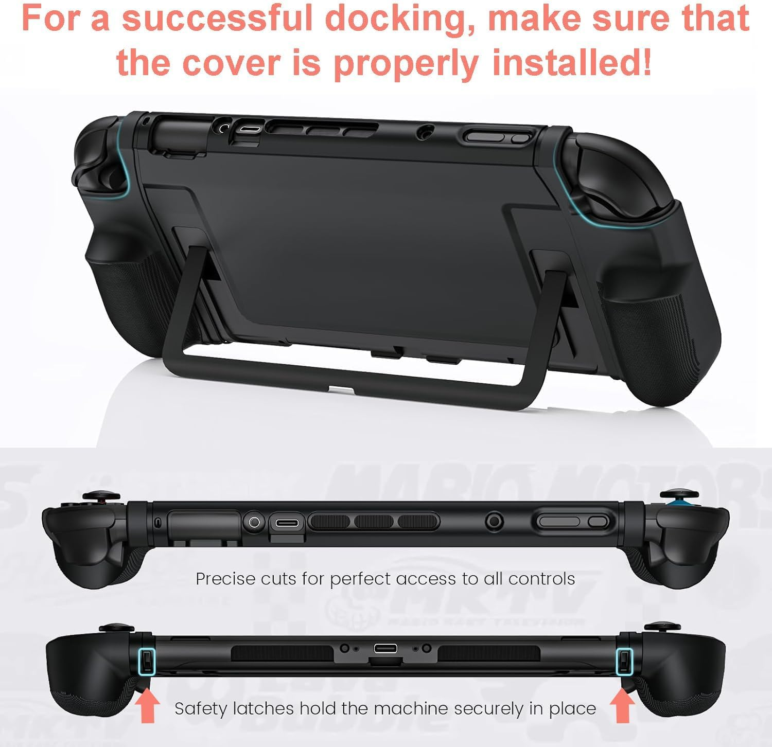 Grip Case Compatible with Switch 2,With 6 Rocker Cap, Slim Dockable Protective Case Compatible with Switch 2,TPU Splice Hard Console Cover like a Real Gamepad with Shock Absorption and Scratch Protection image number 2