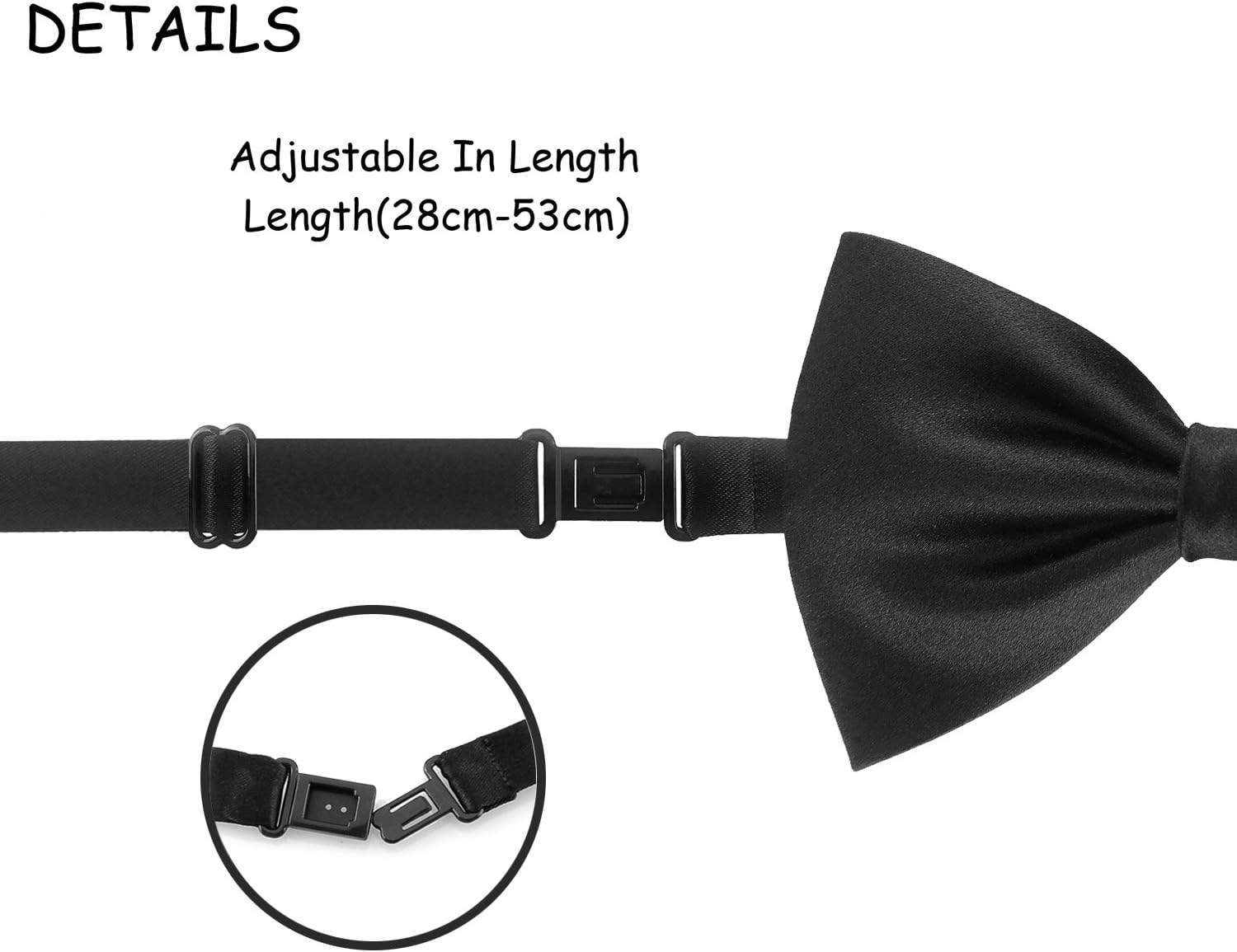 Mens Luxurious 100% Silk Pre-Tied Bowtie Solid Bow Ties image number 4