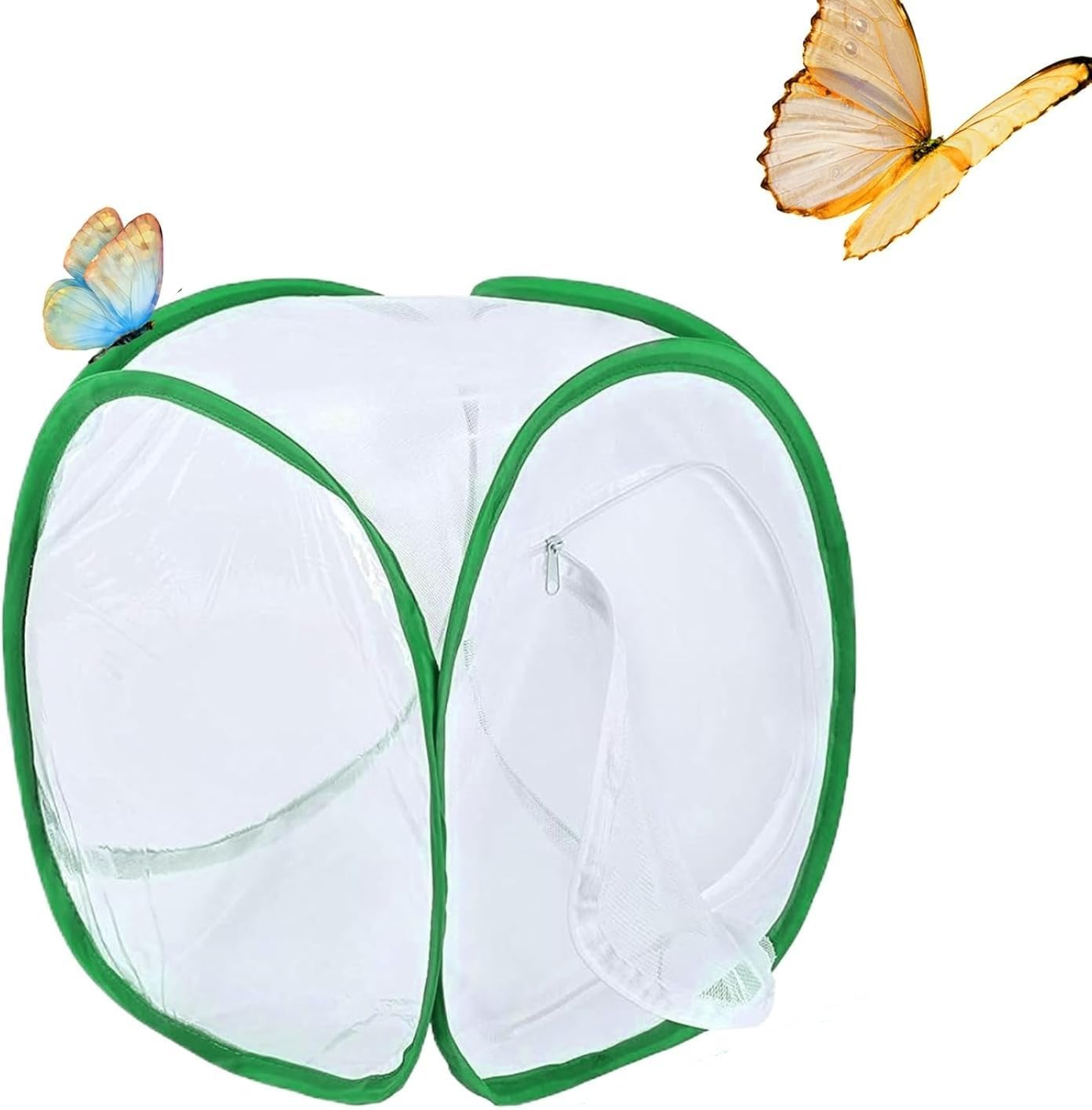 WADY Portable Insect Mesh Cage Small Butterfly Habitat & Caterpillar Enclosure with Carry Handle, Easy to Observe Bug Terrarium, Critter Cage (60X40X40Cm)