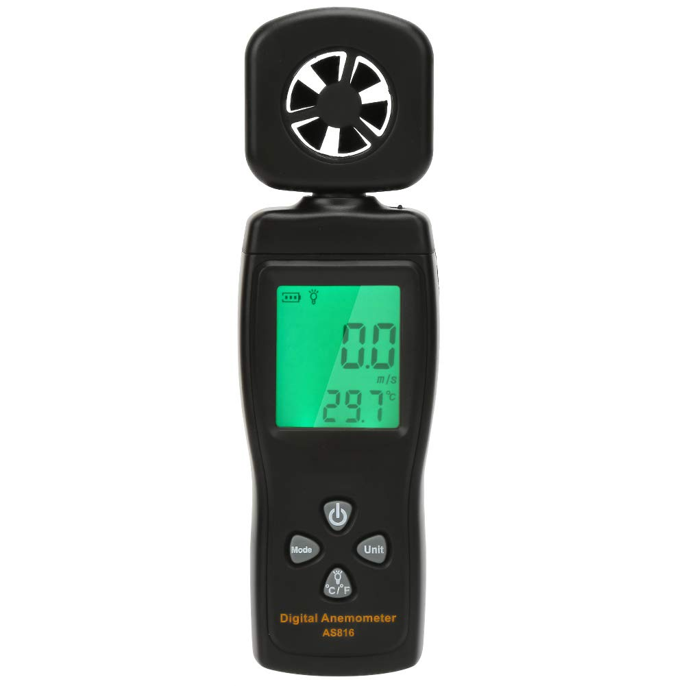 2 in 1 Wind Speed & Temperature Measurement Digital Anemometer AS816 Speed Air Tester Handheld LCD Weather Instruments for Sailing Surfing Fishing, Portable Gauges, image number 3