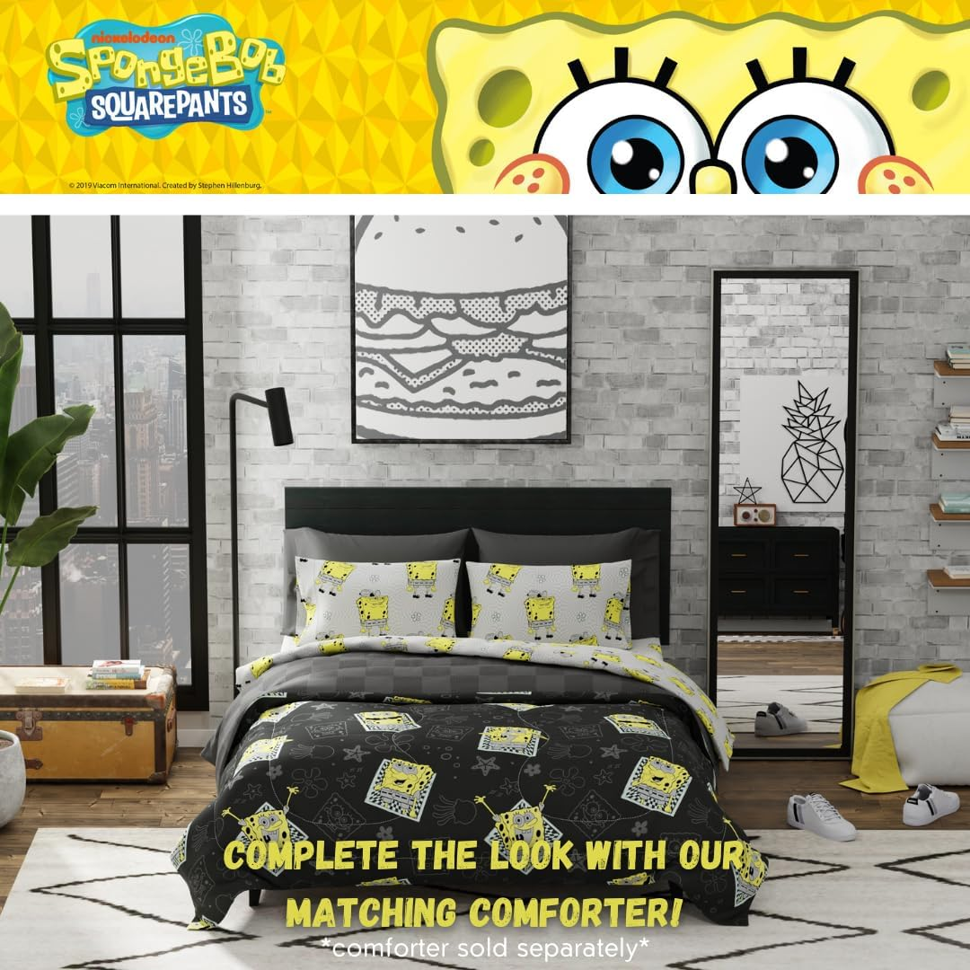 Franco Collectibles Spongebob Squarepants Bedding Super Soft Microfiber Queen Sheet Set, College Dorm Essentials (Official Licensed Product) image number 3