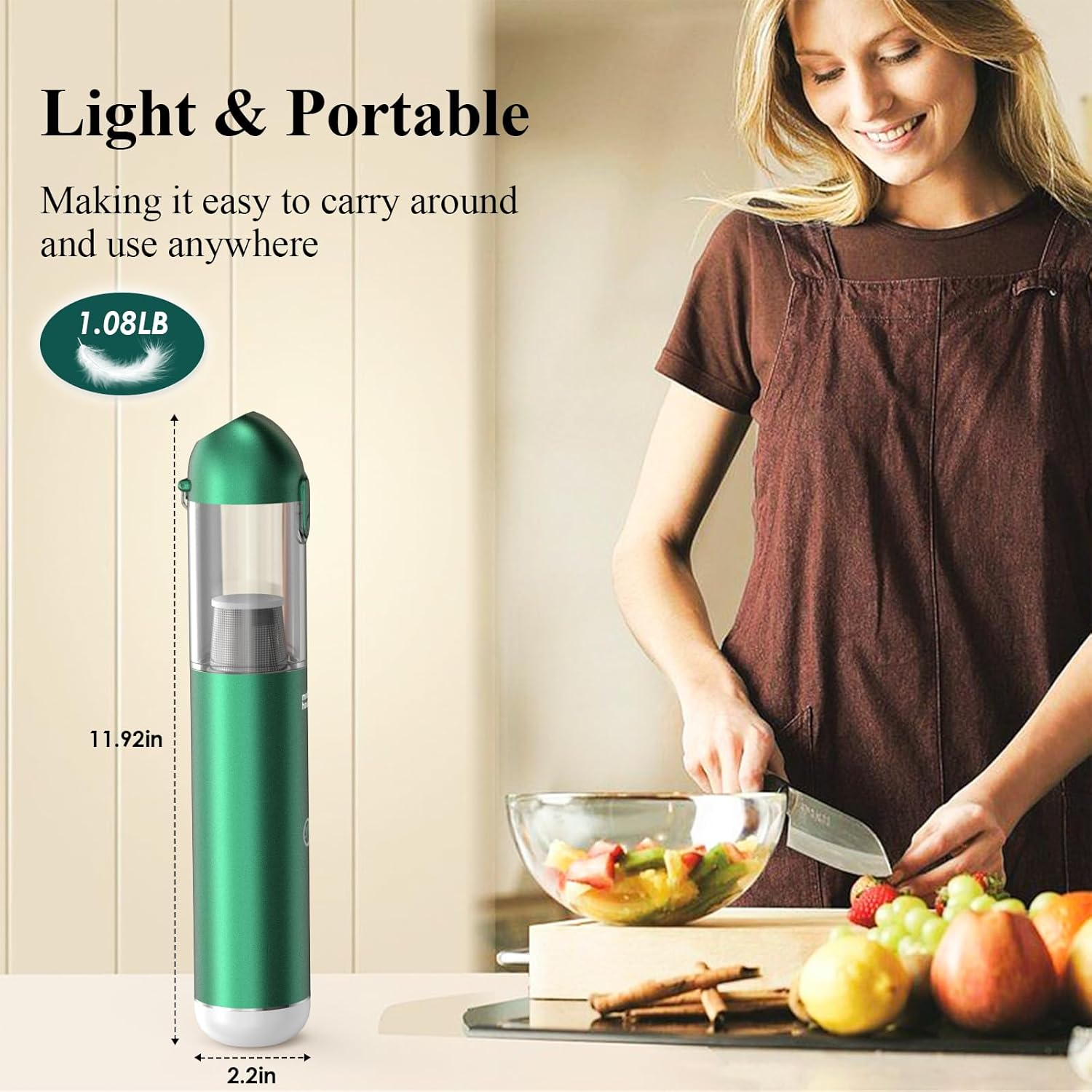 Minthouz 17000Pa Handheld Vacuum - 120W Rechargeable Cordless Car Vacuum Cleaner with LED/SOS Light for Car Home Keyboard image number 5