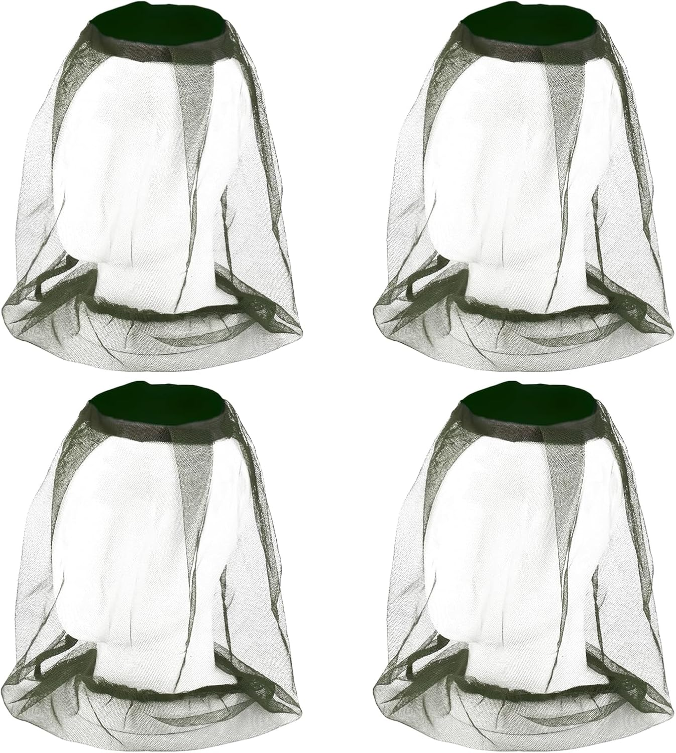 4 Pcs Head Net Mesh Face Neck Protection, Ultra Large & Long, Extra Fine Holes for Camping, Hiking, Fishing, Lightweight & Breathable Head Net Design, Fits All Hats for Men & Women image number 3