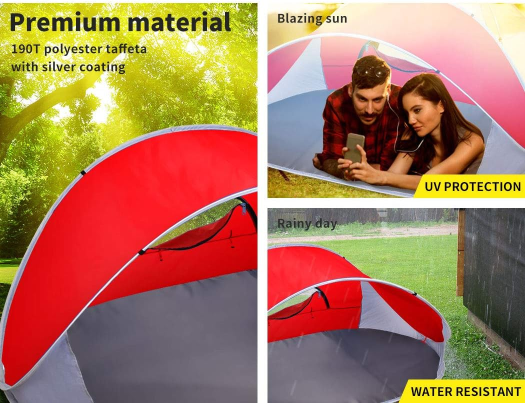 Mountview Pop up Tent Camping Beach Tents 4 Person Portable Hiking Shade Shelter