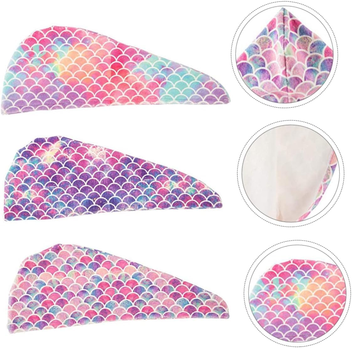 Absorbent Hair Dry Wrap Cap,Women'S Shower Hair Towel for Efficient Hair Drying(3Pcs) image number 1