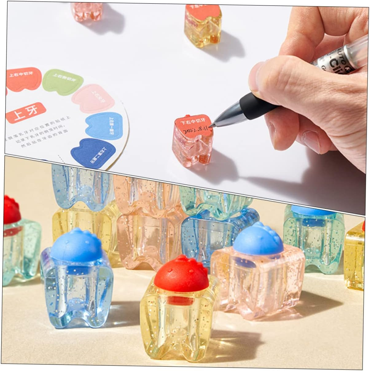 Baby Tooth Keepsake Box Tooth Container for Kids with White Frame Storage Case for Boys and Girls