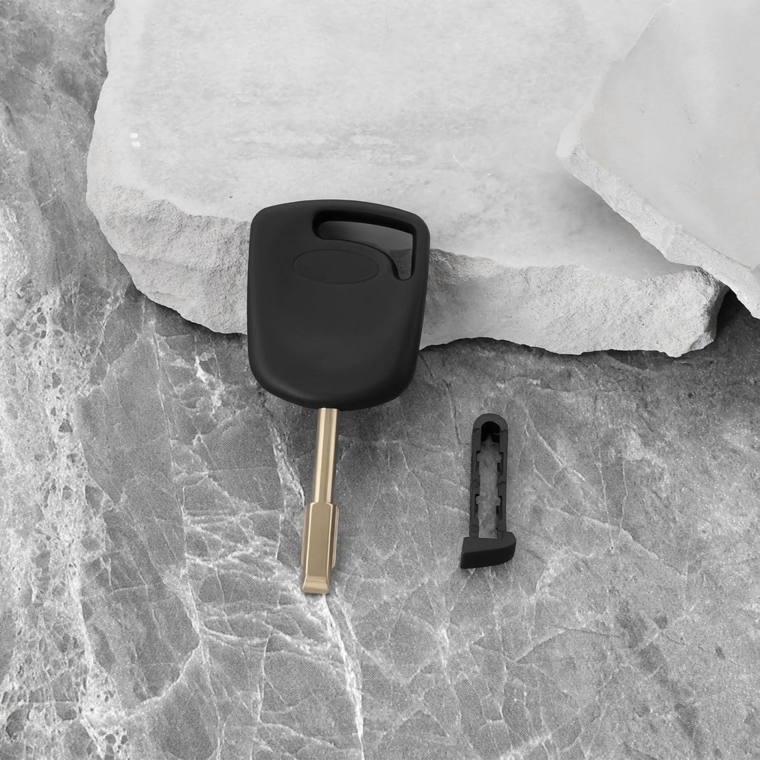 2Pcs FO21 Transponder Key Black Remote Key Blade Automobile Key Fob Blade Compatible with Ford Escort Fiesta Mondeo Transit