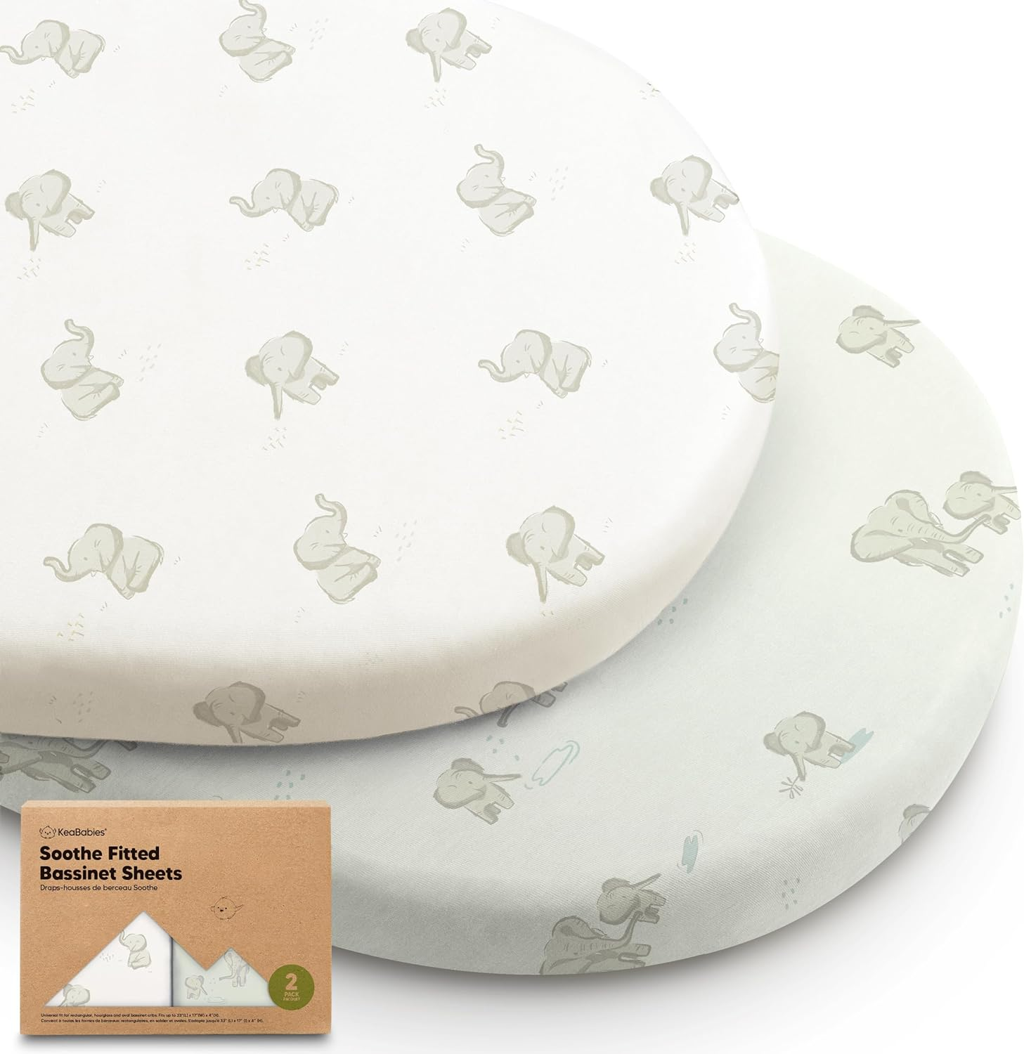 2-Pack Organic Bassinet Sheets for Girls, Boys -100% Cotton Bassinet Mattress Sheets Compatible with Halo Bassinest Swivel Sleeper, Graco,Baby Delight, Chicco,Unisex Fitted Bassinet Sheet(Butterflies)