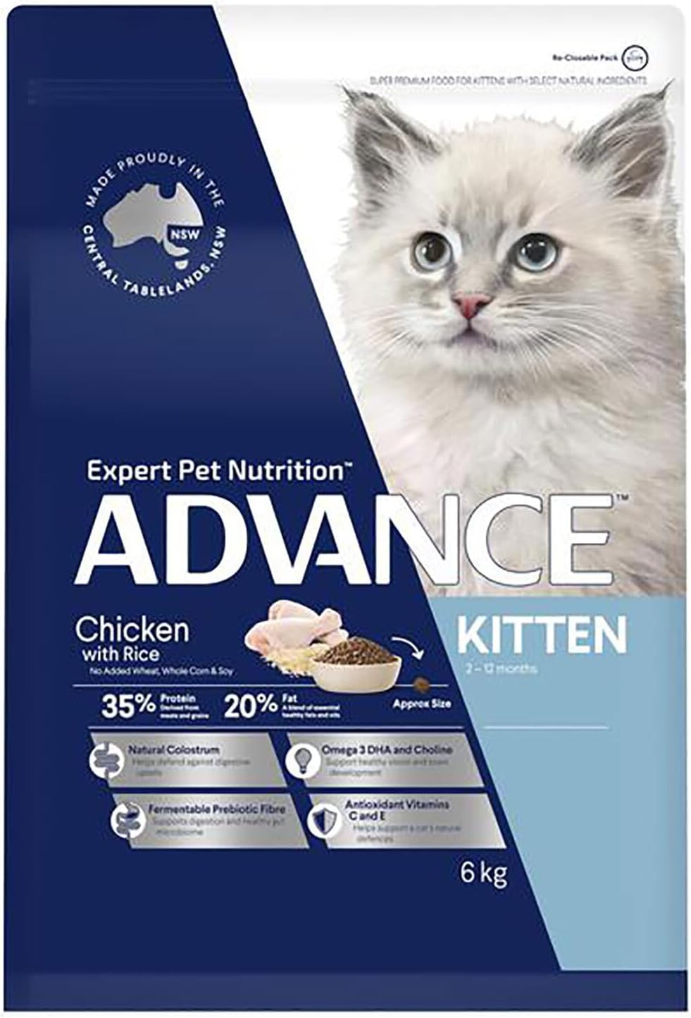 ADVANCE CAT DRY KITTEN CHICKEN with RICE 6KG (374916)