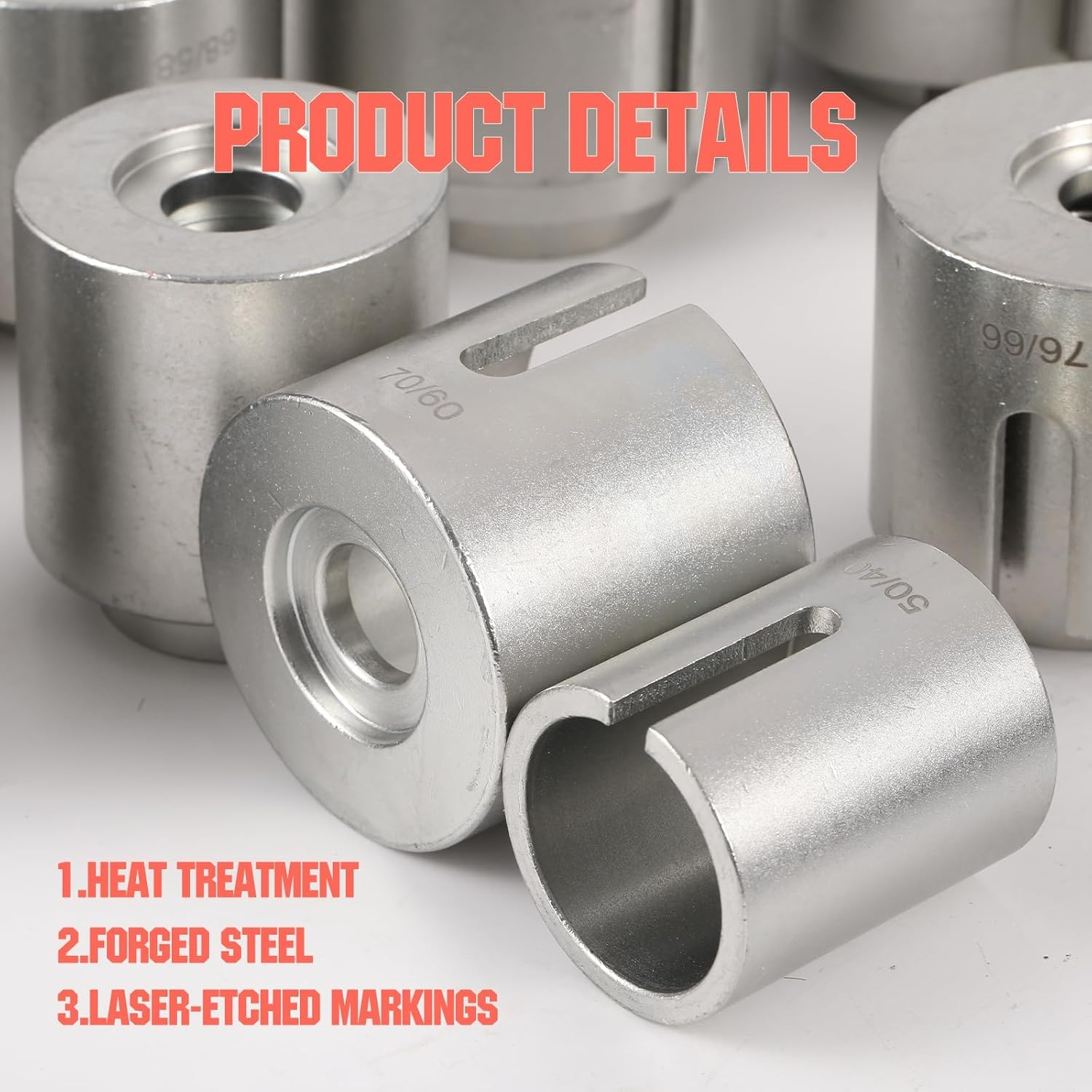 Bushing Press Kit, 27Pc Pull and Press Sleeve Kit for Most LCV HGV Engine Cars Vehicles, Universal Seal Bearing Bushing Removal Installation Tool Kit 5 Pulling Spindles with Nuts Case image number 1