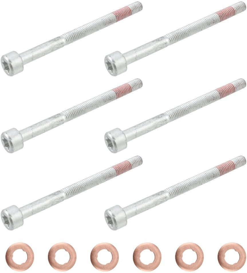 6X Fuel Injector Nozzle Seal Washer Bolt Kit for Mercedes 6110170060, 0009902907 image number 4