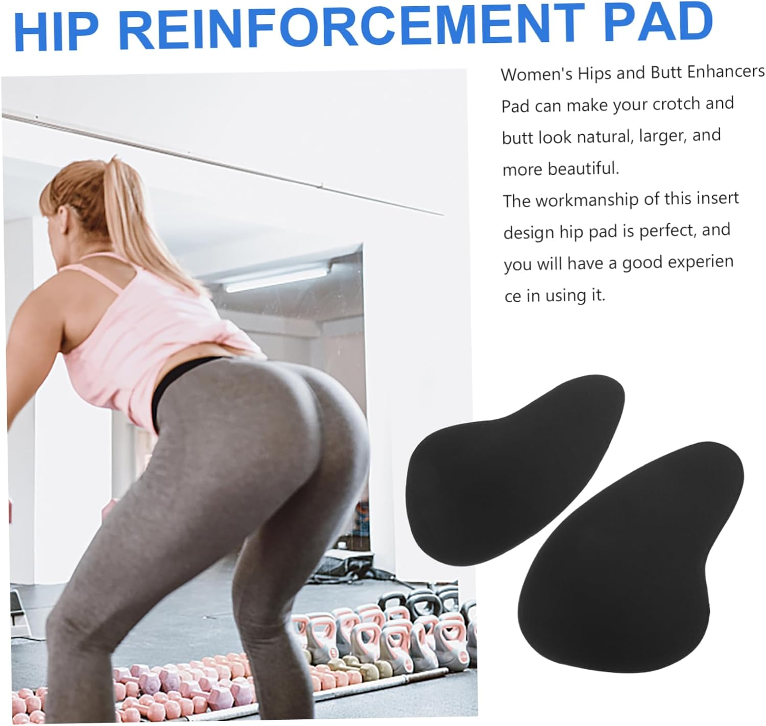 Beavorty Hip Pads and Butt Pads High Waist Thickened Sponge Insert for Postpartum Shaping Underwear Black Reusable Hip Enhancer for Women image number 2
