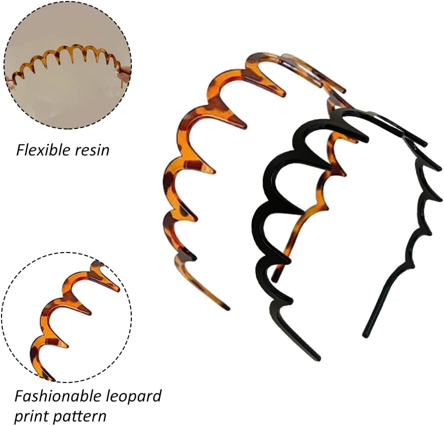 Ueiykoz 2PCS U Shape Fashion Tooth Hair Comb Headband,Retro High Skull Head Band for Women'S,Korean Headbands with Teeth for Women Gifts Accessory Styling