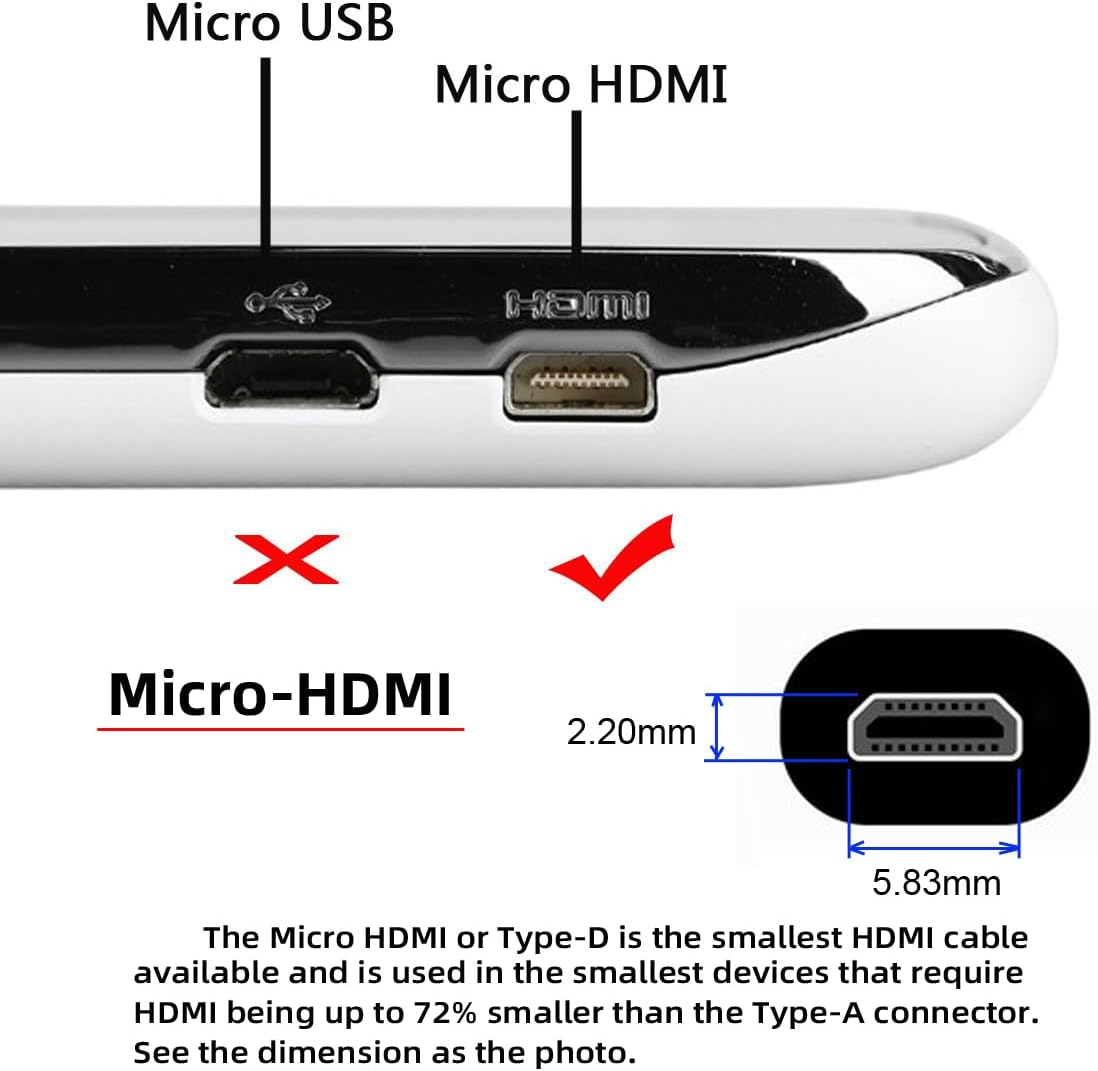 Chenyang Micro HDMI Male to HDMI Female Adapter Short Cable 10Cm for XOOM Droid X HDTV 4K 1080P image number 5