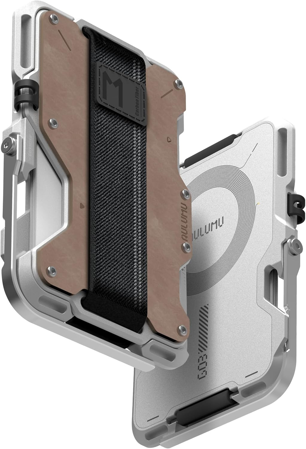 Aulumu G03 Transparently Magnetic Wallet Card Holder | Magnetic Wallet Compatible with Magsafe | Multi Function - Mobile Phone Stand/Grip | Bottle Opener | RFID Shielding Card - Translucent White