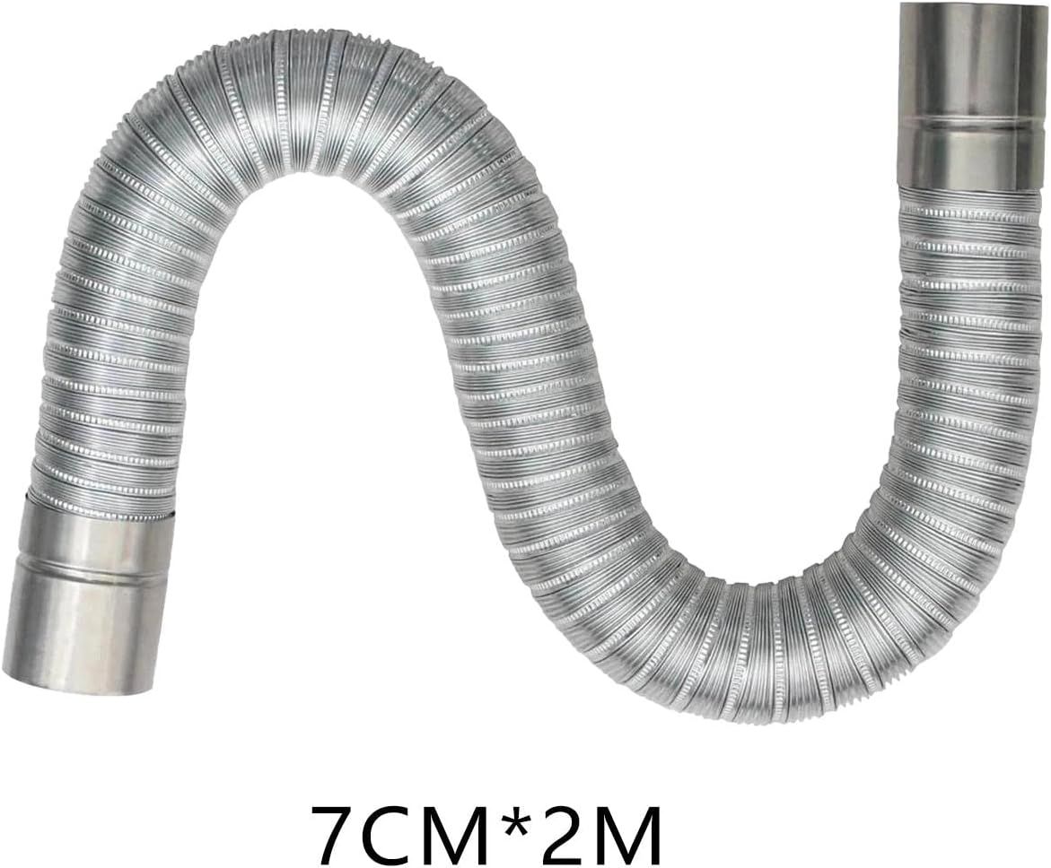 Kokiya Stove Pipe Chimney Parts Heater Exhaust Pipe Fire Place Flexible Flue Extension Tube for Outdoor Hiking Camping Winter Heater Furnace, 7Cmx2M image number 5