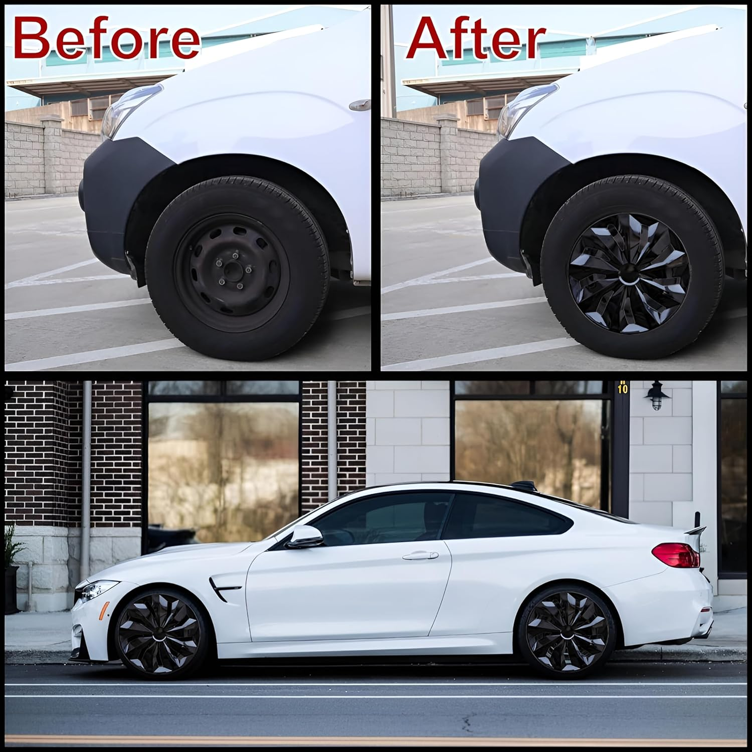 YOLOCKEY 4-Pack Hubcap Wheel Cover Replacement 16Inch Hub Caps Universal Wheel Rim Cover ABS Material Exterior Accessories for Car Trunk SUV image number 2