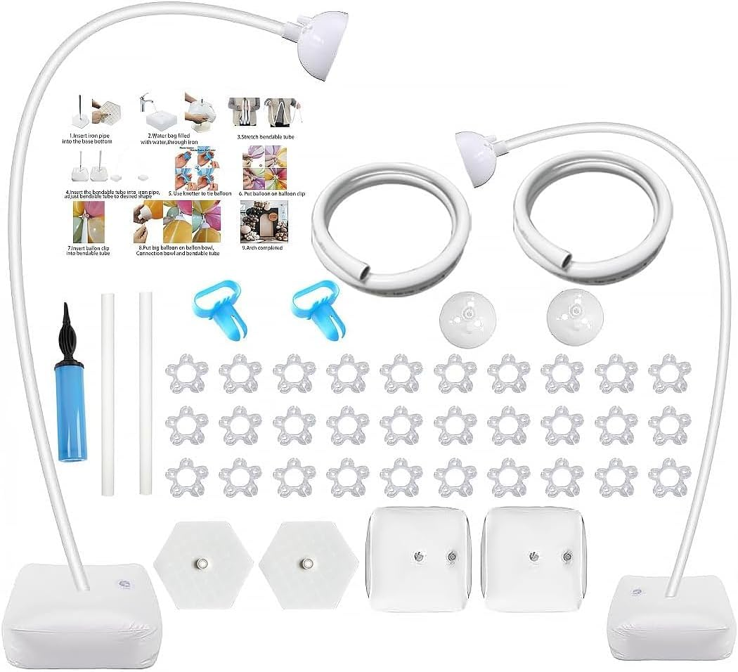 Balloon Arch Kit 8.2 Ft & 5 Ft,Half Arch Balloon Stand,Free Bending Irregular Vertical Balloon Arco Para Globos Con Base with Base Suitable for Wedding, Birthday, Party, Christmas Decoration image number 3