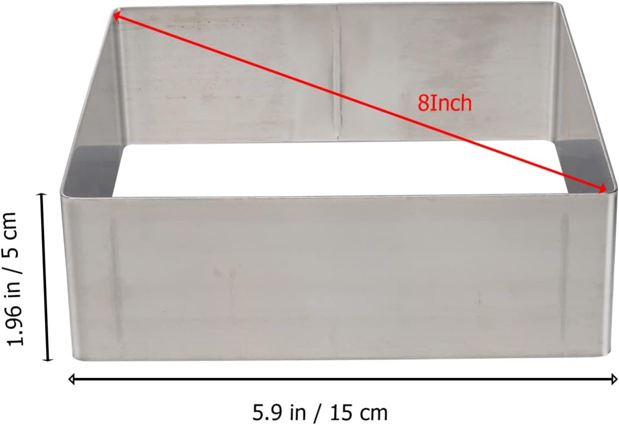 Kichvoe Ring Molds for Cooking Baking Square Cake Mold Adjustable Cake Mousse Mould Stainless Steel Cake Slicer Kitchen Square Mousse Ring Cake Rings for Baking Mousse Pan Cutter Muffin image number 3