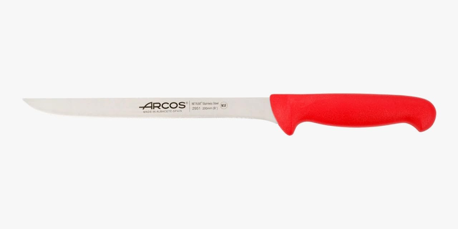 ARCOS Fillet Knife 8 Inch Nitrum Stainless Steel and 200 Mm Blade,Sharp Steak Knife to Fillet Meat and Fish, Ergonomic Polypropylene Handle,Series 2900, Color Yellow