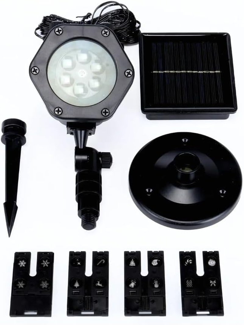 SAS Solar-Powered Snowflake Festive Rotating Projector Lights, Multicolour Changing Led - Outdoor Holiday Decoration