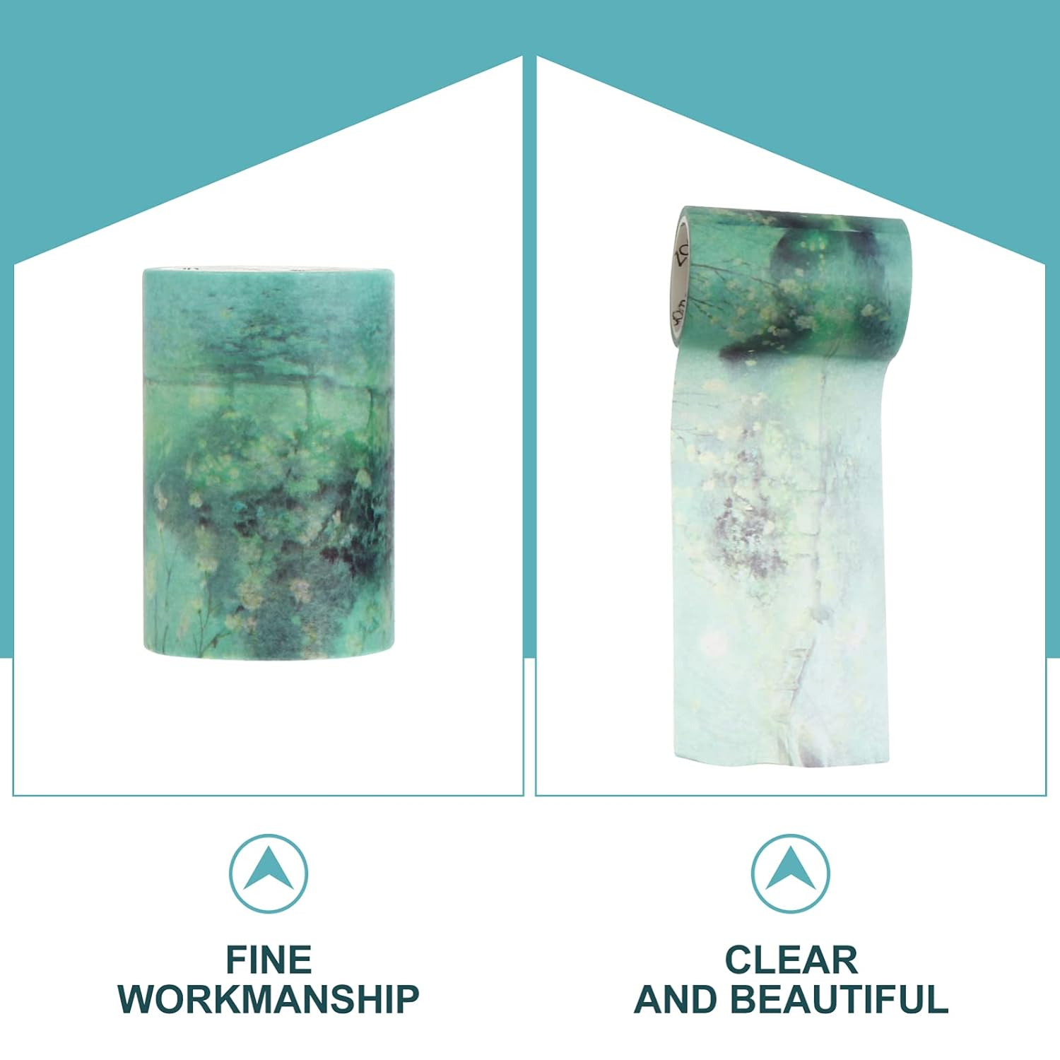 SEWACC 4Rolls Decorative Washi Tape for Crafts Journal and Scrapbook Supplies Random Watercolor Scenery Designs Suitable for Adults and Boys and Girls Adhesive and Non-Residue image number 3