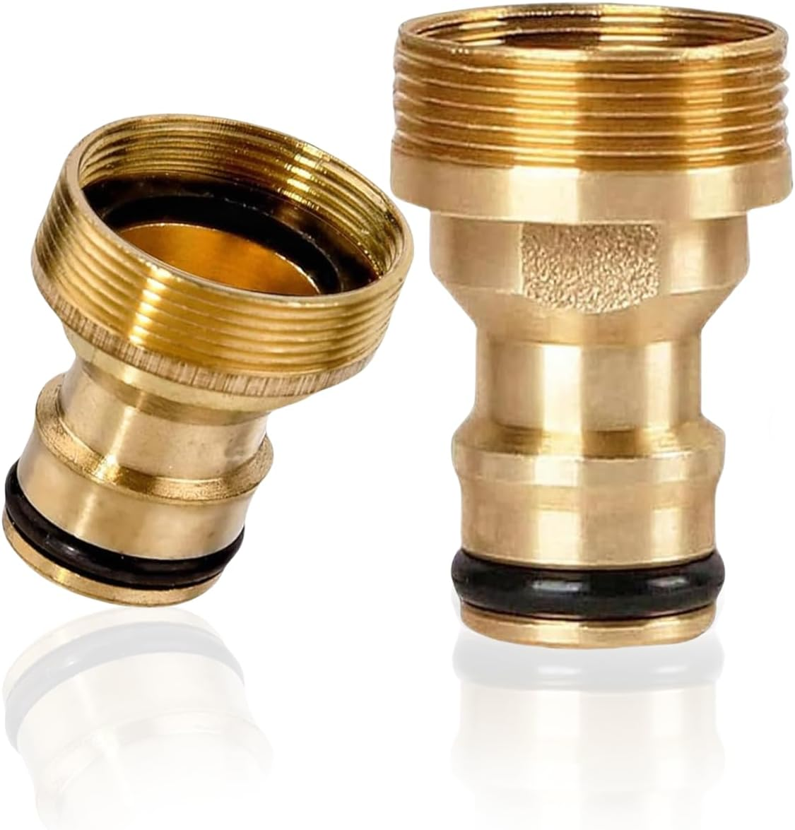 Garden Hose Pipe Adapter - 22Mm Female 24Mm Male Threaded Tap Connector Fittings for Kitchen Sink and Bathroom, Brass Mixer Hose Connector image number 2